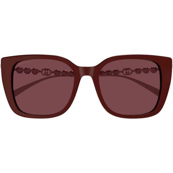 NWT Gucci GG1971SA-004 Burgundy Silver 55mm Sunglasses